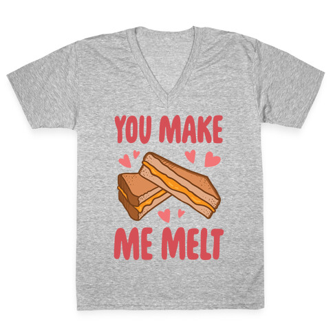 You Make Me Melt Grilled Cheese V-Neck Tee Shirt
