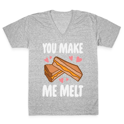 You Make Me Melt Grilled Cheese V-Neck Tee Shirt