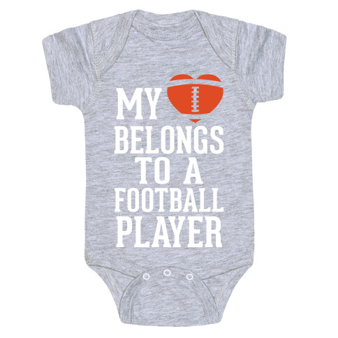 My Heart Belongs to a Football Player (White Ink) Baby One-Piece