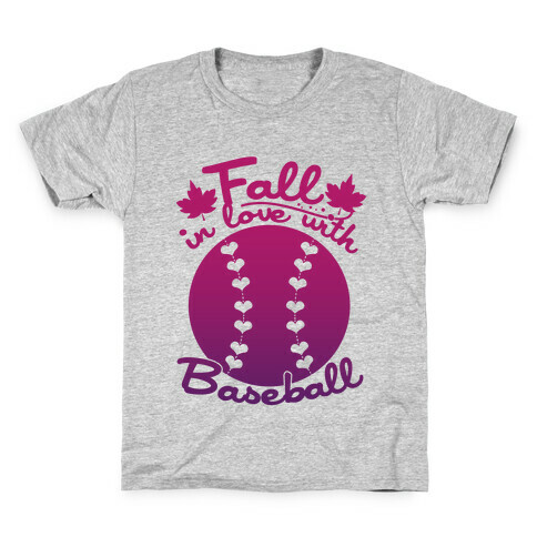 Fall In Love With Baseball Kids T-Shirt