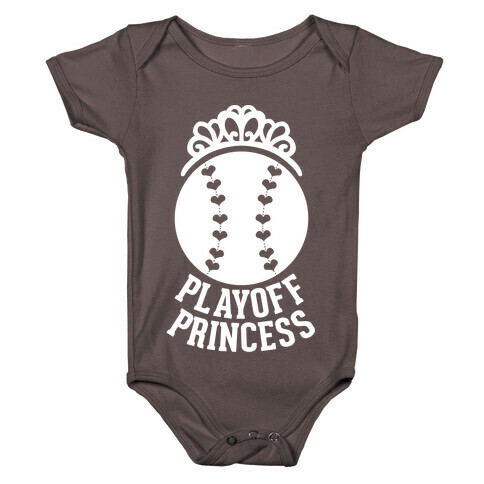 Playoff Princess (Baseball) (White Ink) Baby One-Piece