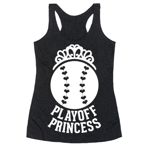 Playoff Princess (Baseball) (White Ink) Racerback Tank Top