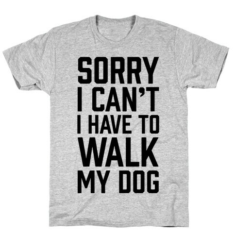 Sorry I Can't I Have To Walk My Dog T-Shirt