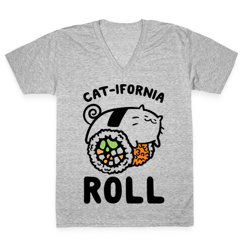 California Cat Roll V-Neck Tee Shirt