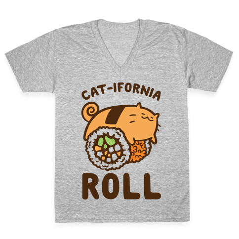 California Cat Roll V-Neck Tee Shirt