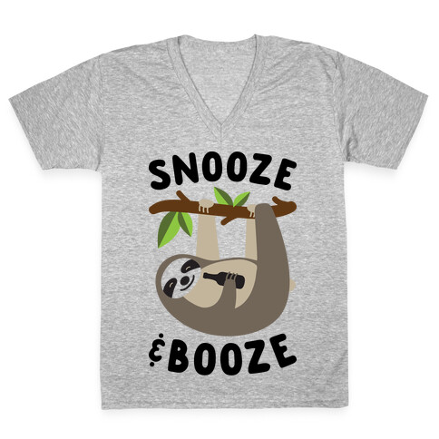 Snooze & Booze V-Neck Tee Shirt