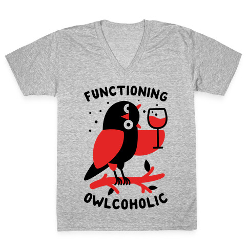 Functioning Owlcoholic V-Neck Tee Shirt