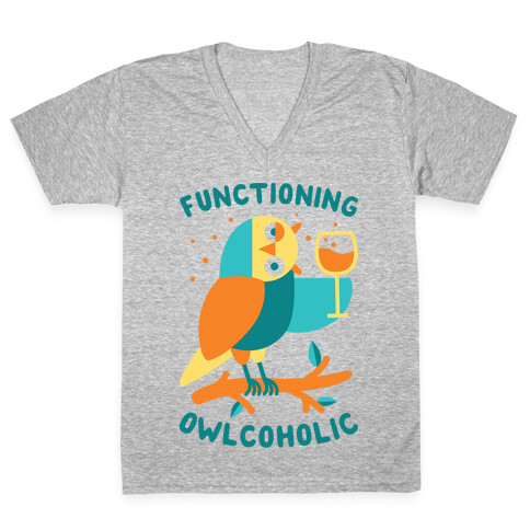 Functioning Owlcoholic V-Neck Tee Shirt