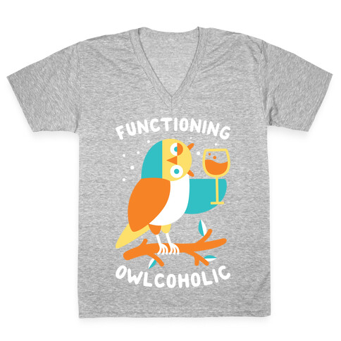 Functioning Owlcoholic V-Neck Tee Shirt