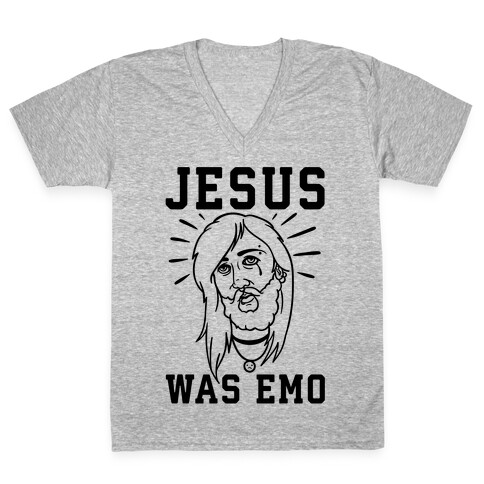 Jesus Was Emo V-Neck Tee Shirt