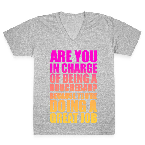 Are You In Charge Of Being A Douchebag? V-Neck Tee Shirt