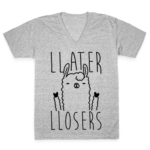 Llater Llosers Llama V-Neck Tee Shirt