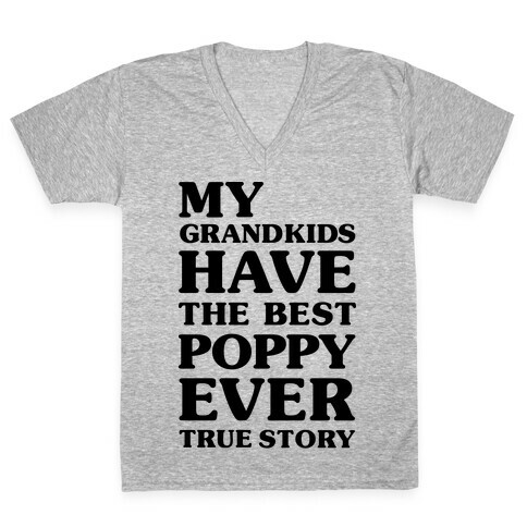 My Grandkids Have The Best Poppy Ever V-Neck Tee Shirt