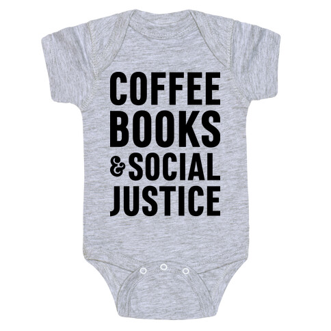 Coffee Books & Social Justice Baby One-Piece
