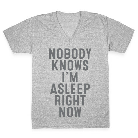 Nobody Knows I'm Asleep Right Now V-Neck Tee Shirt