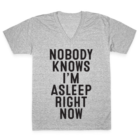 Nobody Knows I'm Asleep Right Now V-Neck Tee Shirt