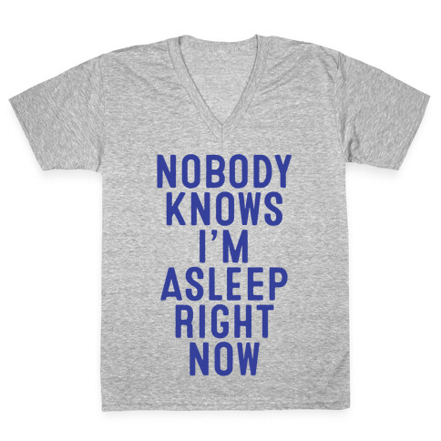 Nobody Knows I'm Asleep Right Now V-Neck Tee Shirt