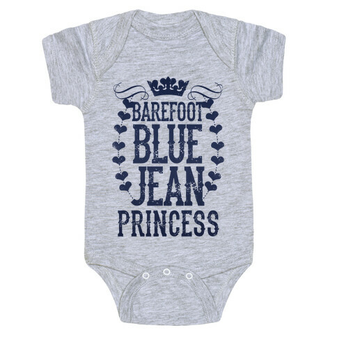 Barefoot Blue Jean Princess Baby One-Piece