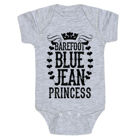 Barefoot Blue Jean Princess Baby One-Piece