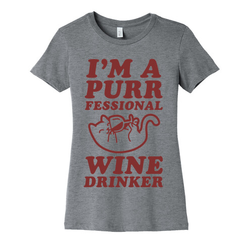 Purrfessional Wine Drinker Womens T-Shirt