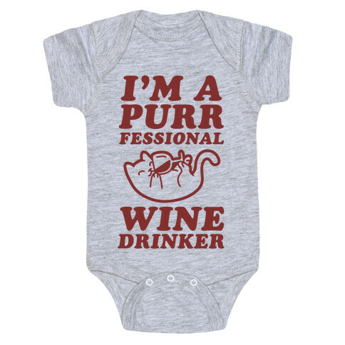 Purrfessional Wine Drinker Baby One-Piece