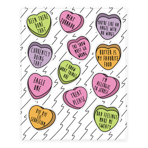 Andy Quotes Conversation Hearts  Stickers and Decal Sheet