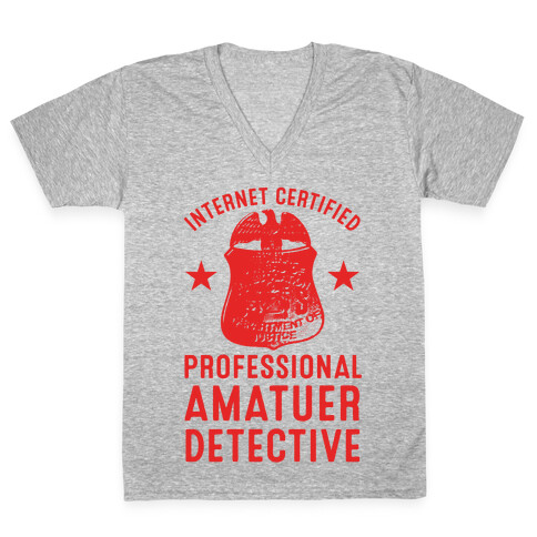 Internet Certified Amateur Detective V-Neck Tee Shirt