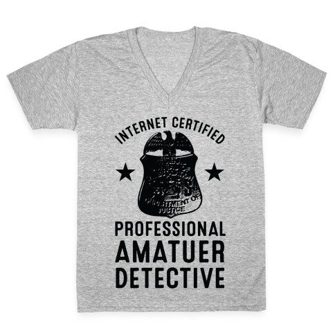Internet Certified Amateur Detective V-Neck Tee Shirt