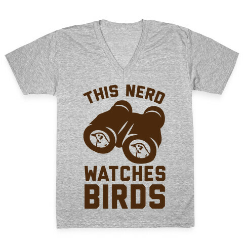 This Nerd Watches Birds V-Neck Tee Shirt