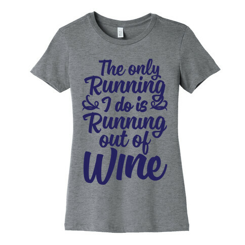 The Only Running I Do Is Out Of Wine Womens T-Shirt