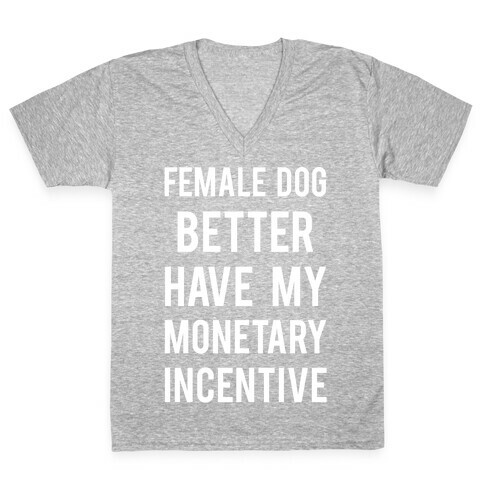 Female Dog Better Have My Monetary Incentive V-Neck Tee Shirt