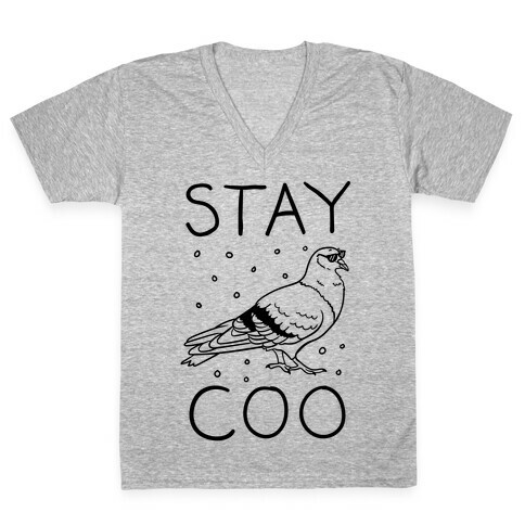Stay Coo Pigeon  V-Neck Tee Shirt