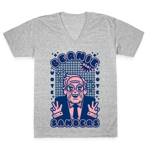 Anime Bernie Sanders V-Neck Tee Shirt