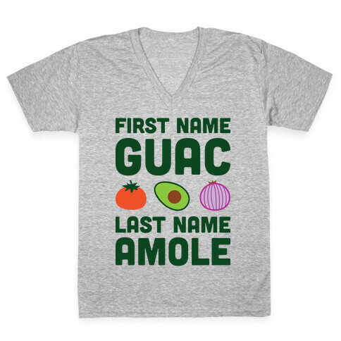 First Name Guac Last Name Amole V-Neck Tee Shirt