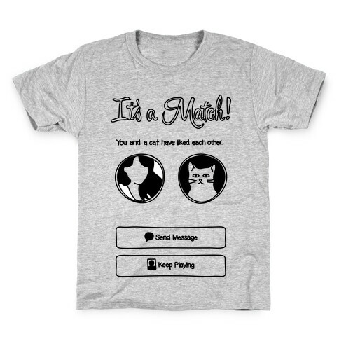 Tinder Match Cat Kids T-Shirt