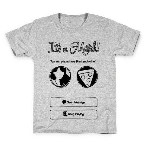 Tinder Match Pizza Kids T-Shirt