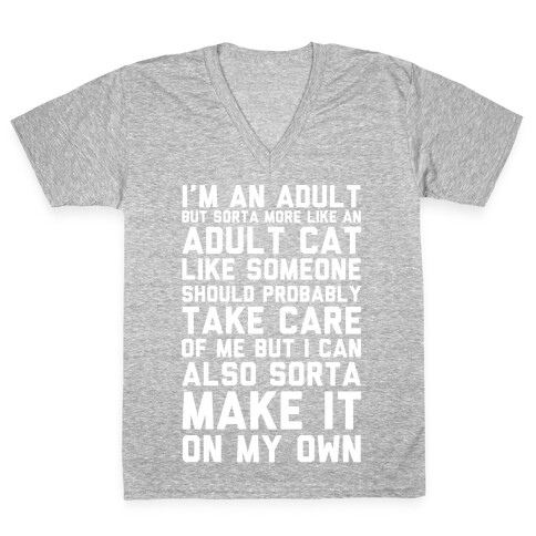I'm An Adult But Sorta More Like An Adult Cat V-Neck Tee Shirt