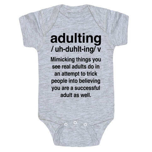 Adulting Definition Baby One-Piece