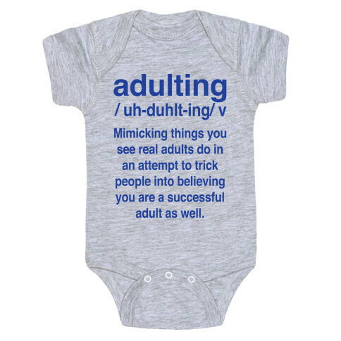 Adulting Definition Baby One-Piece