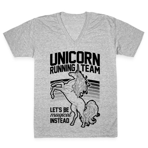 Unicorn Running Team V-Neck Tee Shirt