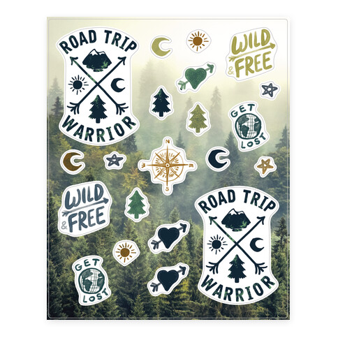 Road Trip Warrior  Stickers and Decal Sheet