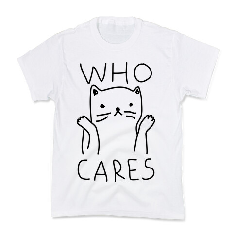 Who Cares Cat Kids T-Shirt