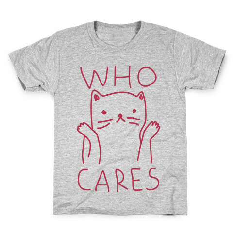 Who Cares Cat Kids T-Shirt