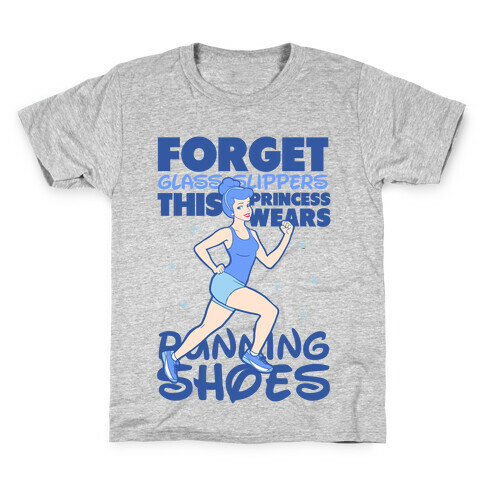 Forget Glass Slippers this Princess Wears Running Shoes Kids T-Shirt