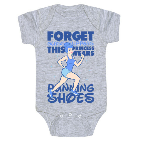 This Princess Wears Running Shoes (Dark Print) Baby One-Piece