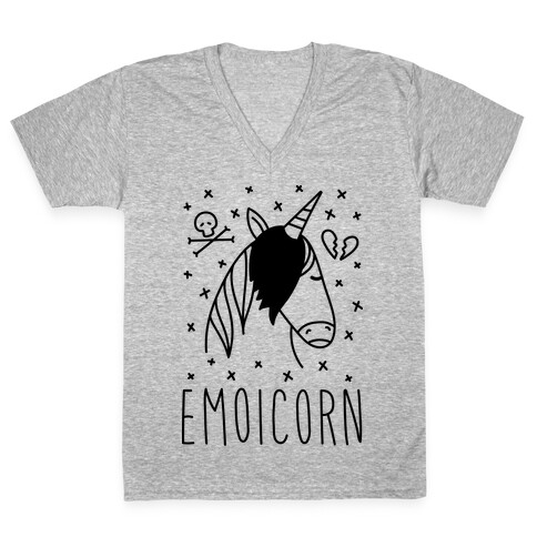 Emoicorn V-Neck Tee Shirt