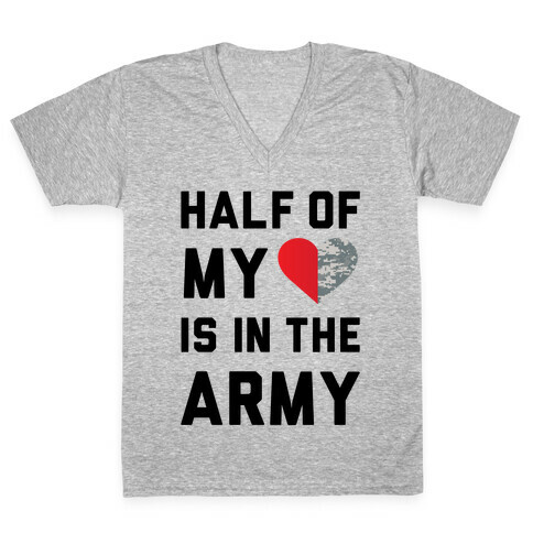 Half My Heart Is In The Army V-Neck Tee Shirt