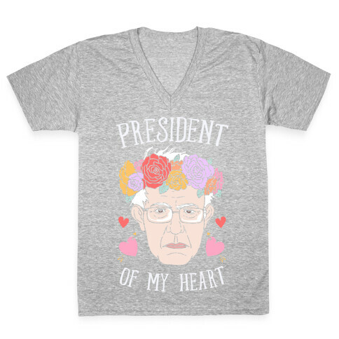 Bernie: President Of My Heart V-Neck Tee Shirt