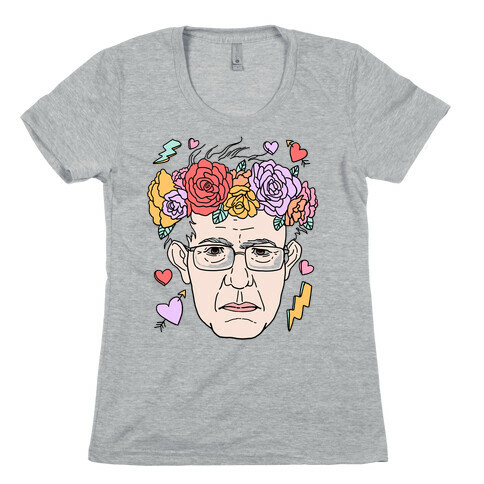 Bernie With Flower Crown Womens T-Shirt