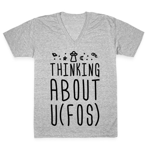 Thinking About UFOs V-Neck Tee Shirt